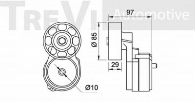 TREVI AUTOMOTIVE ta1238 -  Натяжная планка, поликлиновой ремень